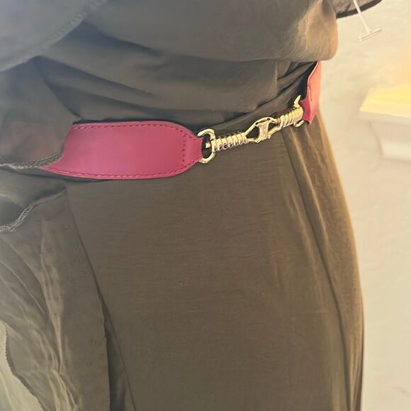 Celine Red Leather Belt Gold Horsebit Hardware Luxury Equestrian Chic Old Money main image 5